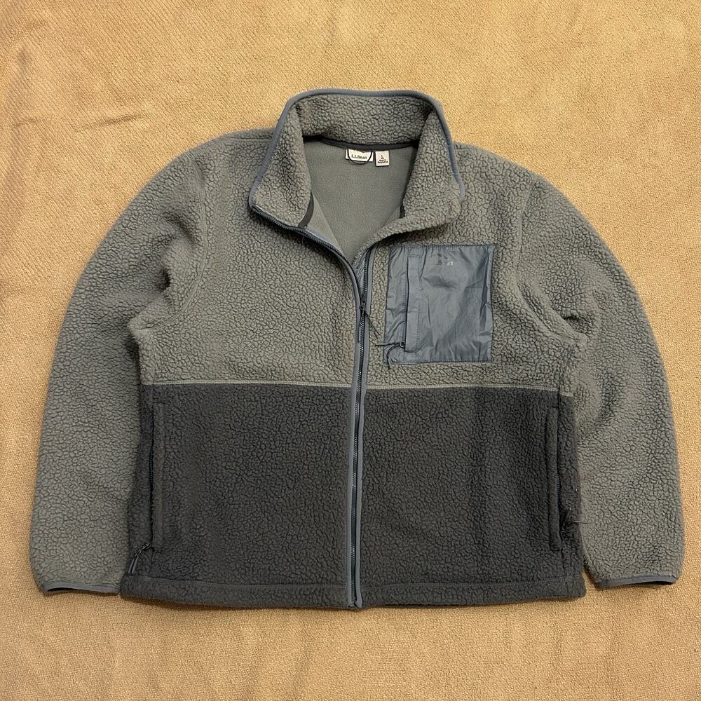 Ll Bean Mountainside Deep Pile Sherpa Fleece Full Zip Jacket Large